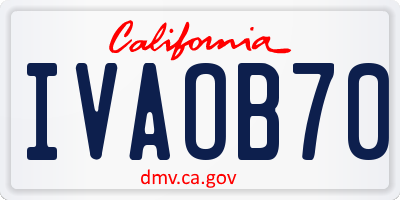 CA license plate IVAOB70