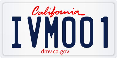 CA license plate IVM001