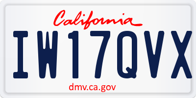 CA license plate IW17QVX