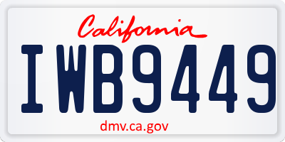 CA license plate IWB9449