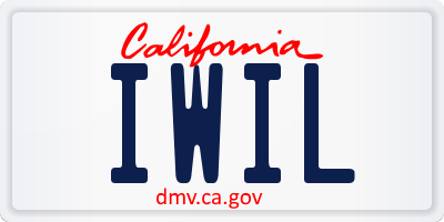 CA license plate IWIL