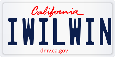 CA license plate IWILWIN