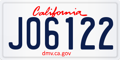 CA license plate J06122