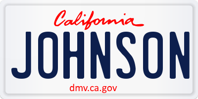 CA license plate J0HNS0N