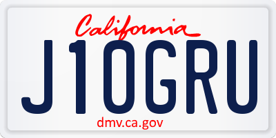 CA license plate J10GRU