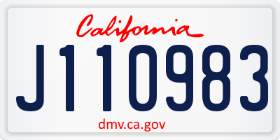 CA license plate J110983