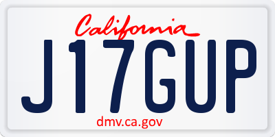 CA license plate J17GUP