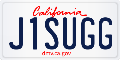 CA license plate J1SUGG