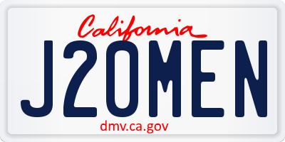 CA license plate J20MEN