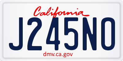 CA license plate J245NO