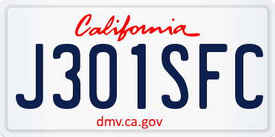 CA license plate J301SFC