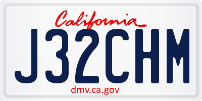 CA license plate J32CHM