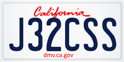 CA license plate J32CSS