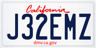 CA license plate J32EMZ