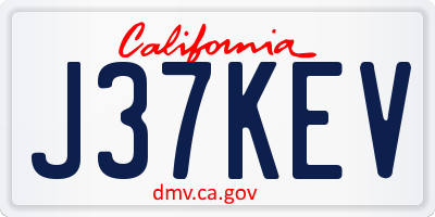 CA license plate J37KEV