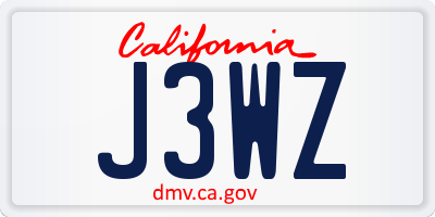 CA license plate J3WZ