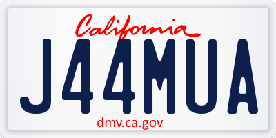 CA license plate J44MUA