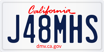 CA license plate J48MHS