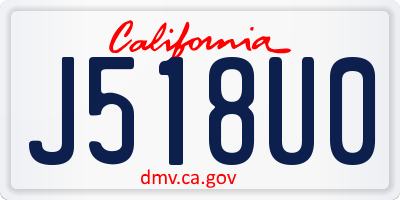 CA license plate J518U0