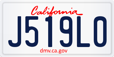 CA license plate J519L0