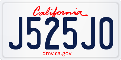 CA license plate J525J0