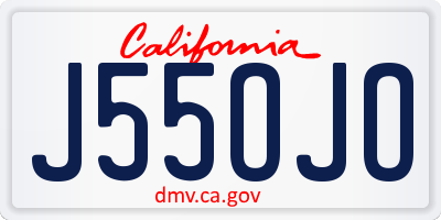 CA license plate J55OJO