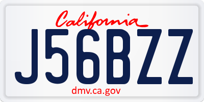 CA license plate J56BZZ