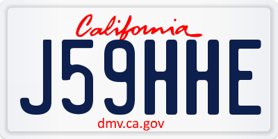 CA license plate J59HHE