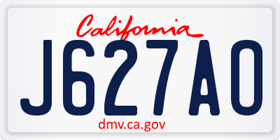 CA license plate J627AO