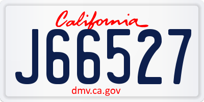 CA license plate J66527