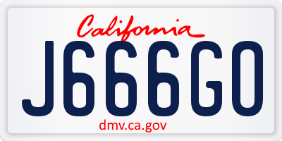 CA license plate J666GO