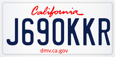 CA license plate J690KKR