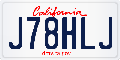 CA license plate J78HLJ