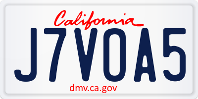 CA license plate J7VOA5