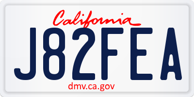 CA license plate J82FEA