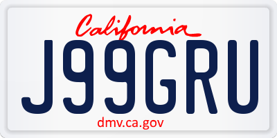 CA license plate J99GRU