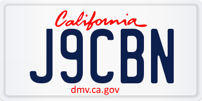 CA license plate J9CBN