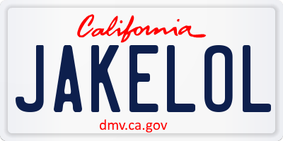 CA license plate JAKELOL