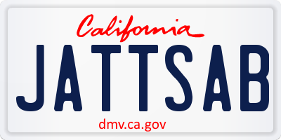 CA license plate JATTSAB