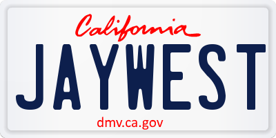 CA license plate JAYWEST