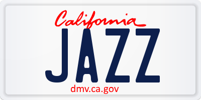 CA license plate JAZZ