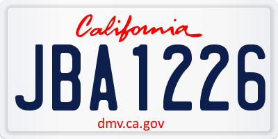 CA license plate JBA1226