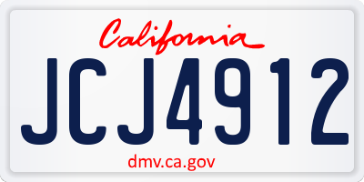 CA license plate JCJ4912