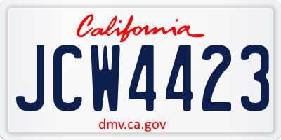 CA license plate JCW4423