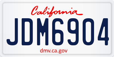 CA license plate JDM6904