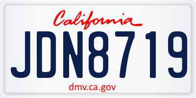CA license plate JDN8719
