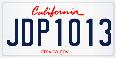 CA license plate JDP1013