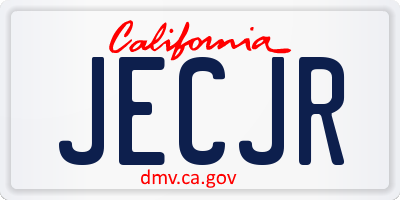 CA license plate JECJR
