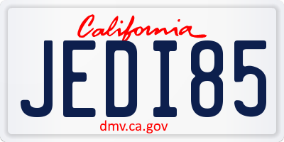 CA license plate JEDI85
