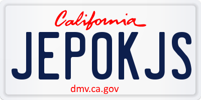 CA license plate JEP0KJS